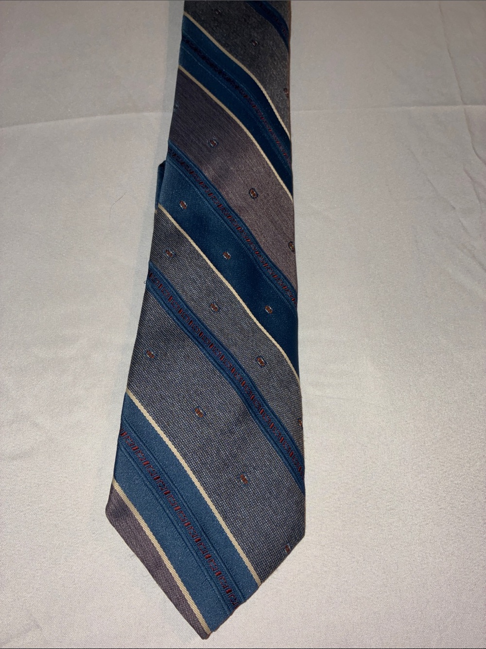 Vintage 1980s Mervyn’s Men’s Collection Tie - Blue Gray Retro Office Style